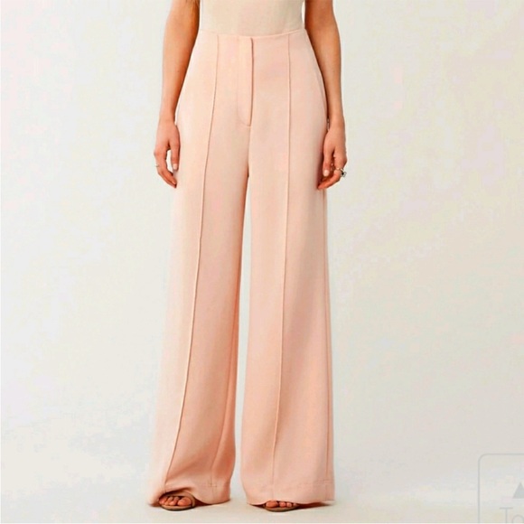 Diane Von Furstenberg Kiersten Coraldust Wide Leg Trousers Pant NWT Size 14 - Picture 7 of 10